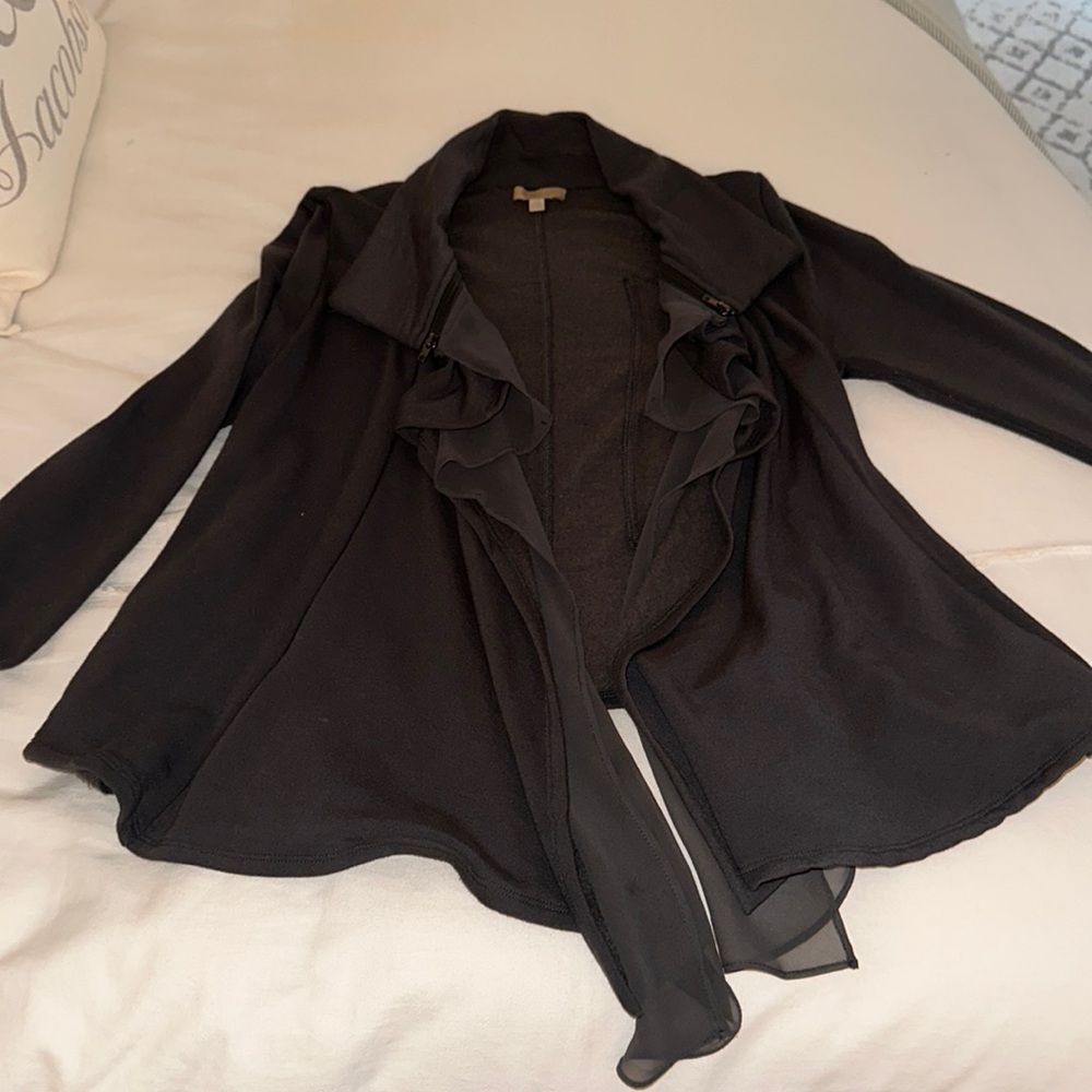 Bordeaux charcoal cascade cardigan